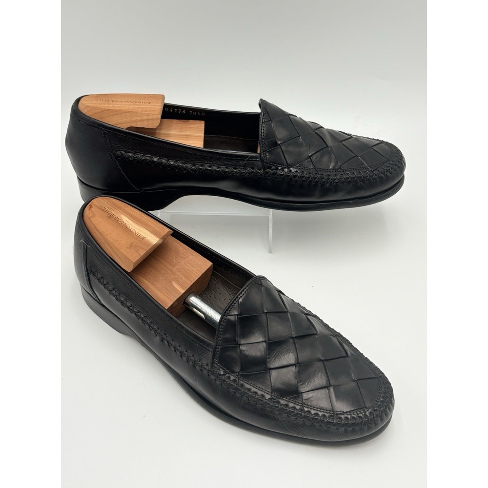 Bragano Cole Haan Woven Leather Loafers Classic Dress Shoes Black Mens Sz 10.5M